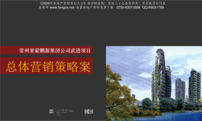 成全机构常州莱蒙鹏源武进项目营销策略总案