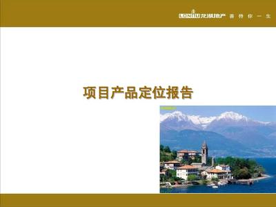 房地产项目产品定位报告 精准策划，赢得市场