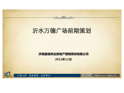 山东沂水万德广场商业综合体项目前期策划营销推广方案